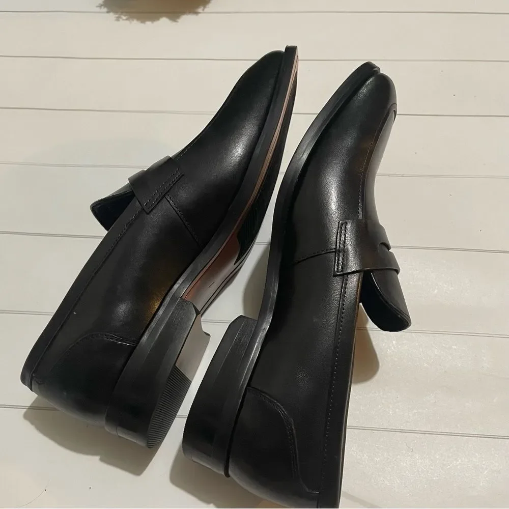 Gifennse Men's NWOT Black Leather Slip On Narrow Fit Loafer Dress Shoes Size 7